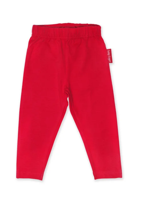 Toby Tiger Organic Red Basic Leggings (6 months - 8 years) - Age 12 - 18 Months Image 1