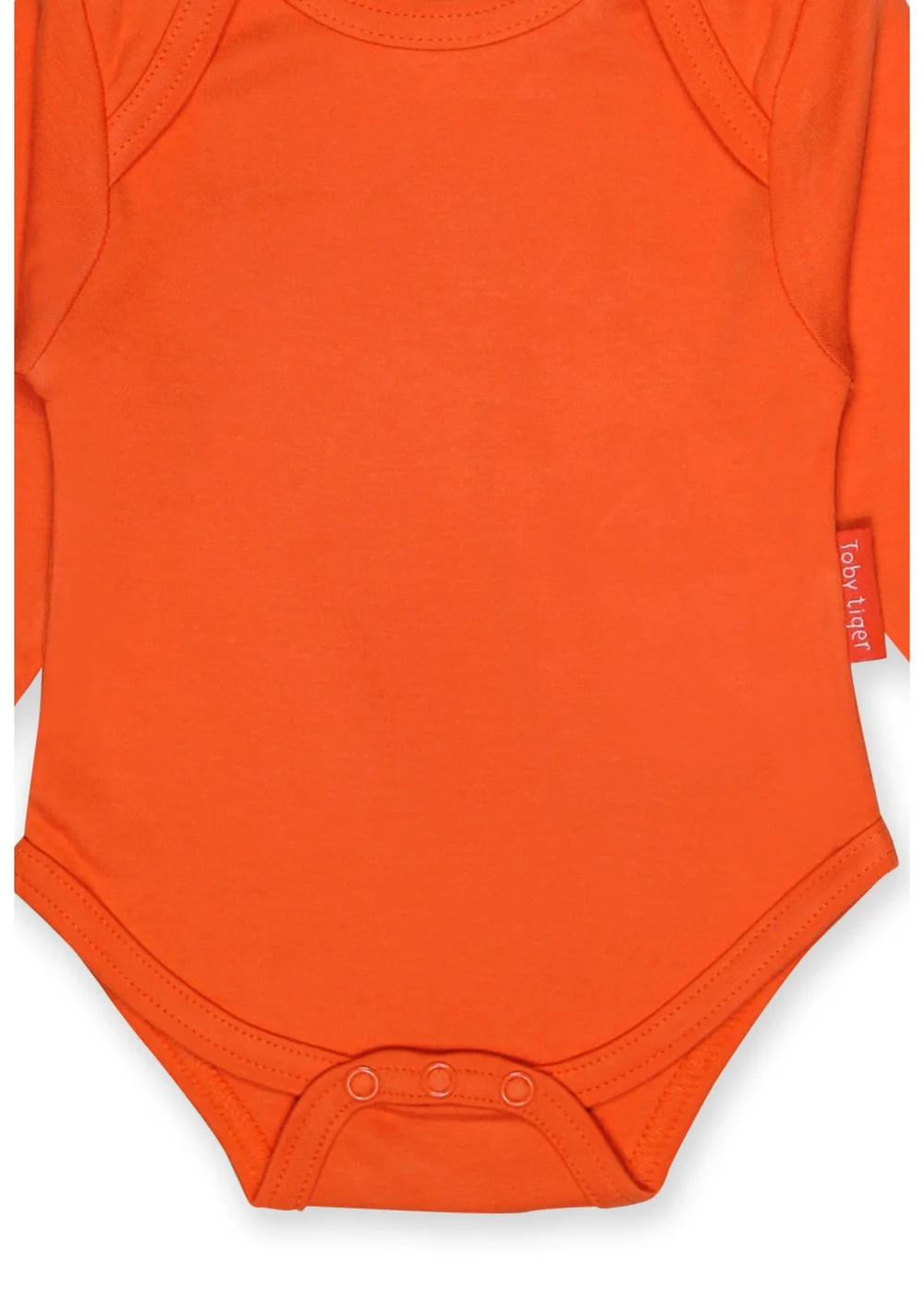 Toby Tiger Organic Orange Basic Long-Sleeved Baby Body (Newborn - 12 months) - 0-3 months Image 2