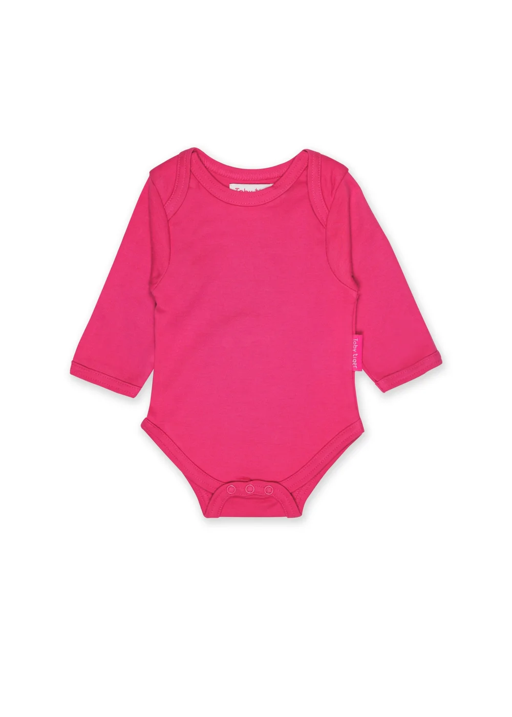 Toby Tiger Organic Pink Basic Long-Sleeved Baby Body (Newborn - 12 months) - 0-3 months Image 1
