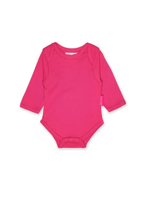 Toby Tiger Organic Pink Basic Long-Sleeved Baby Body (Newborn - 12 months) - 0-3 months Image 1