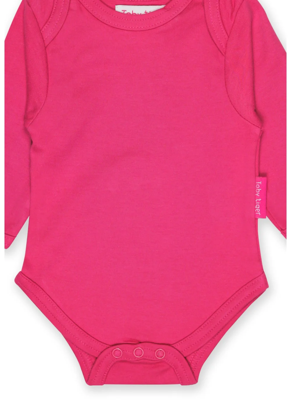 Toby Tiger Organic Pink Basic Long-Sleeved Baby Body (Newborn - 12 months) - 0-3 months Image 2