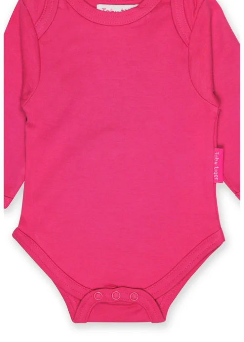 Toby Tiger Organic Pink Basic Long-Sleeved Baby Body (Newborn - 12 months) - 0-3 months Image 2