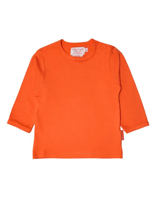 Toby Tiger Organic Orange Basic Long-Sleeved T-Shirt (6 months - 8 years) - 1-1.5 Yrs Image 1