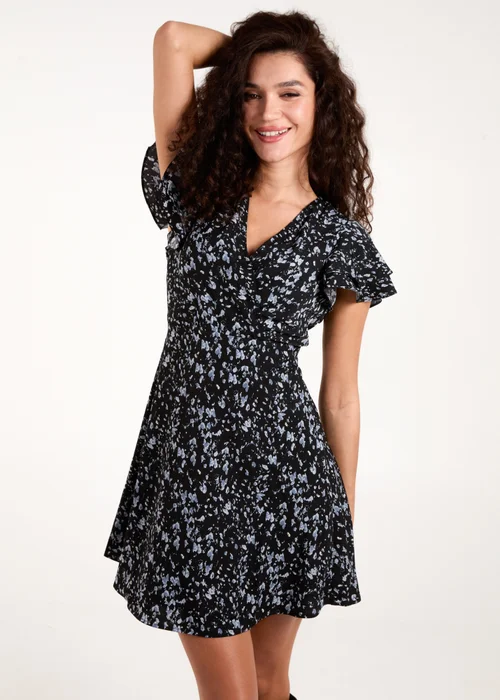 Blue Vanilla Black Frill Sleeve Mini Dress - 8 Image 2
