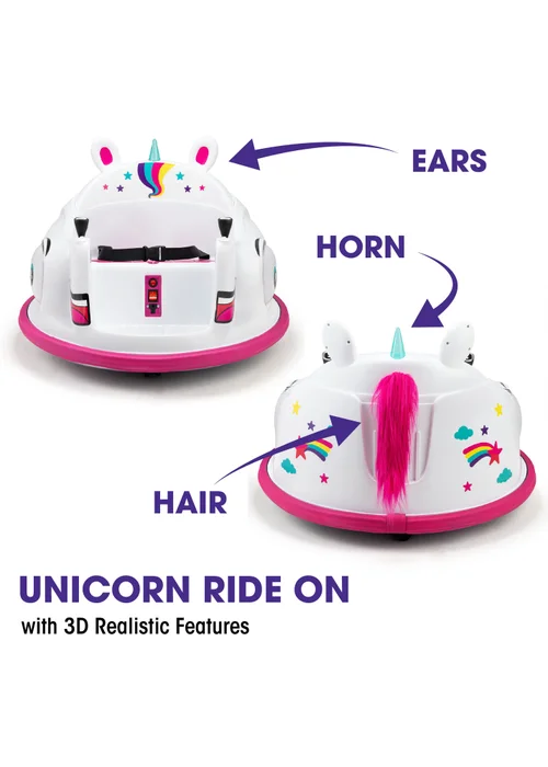 Xootz White Animal Bumper Car Unicorn - One Size Image 5