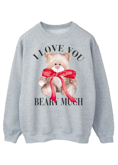 Valentine's Day I Love You Beary Much Heather Grey Sweatshirt - 3XL Image 1