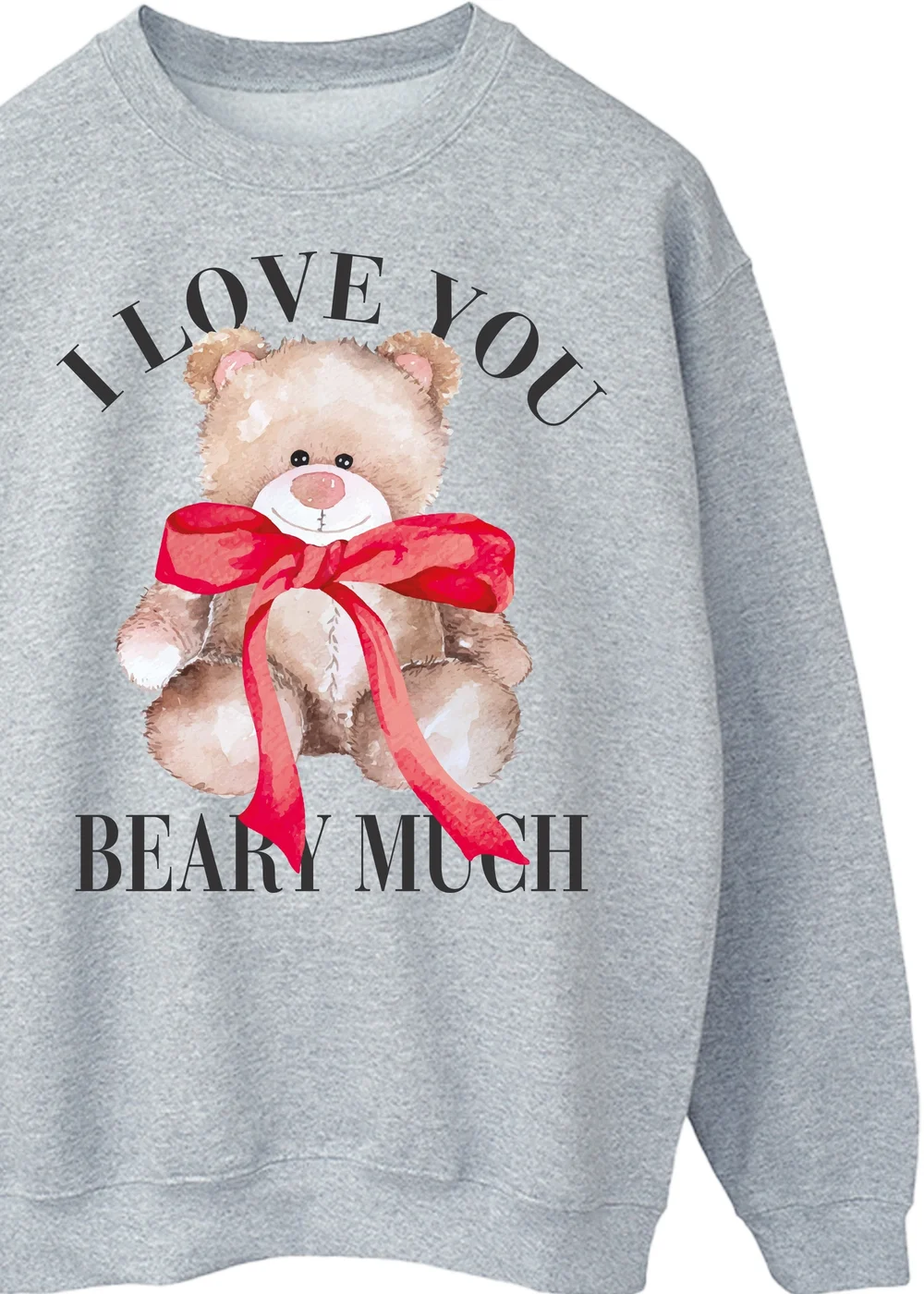 Valentine's Day I Love You Beary Much Heather Grey Sweatshirt - 3XL Image 2