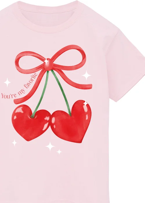 Brands In Pink Cherry Hearts T-Shirt (3-13 Years) - 5-6 Yrs Image 2