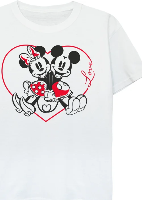 Disney Mickey Mouse Heart White T-Shirt (3-13 Years) - 12-13 yrs Image 2