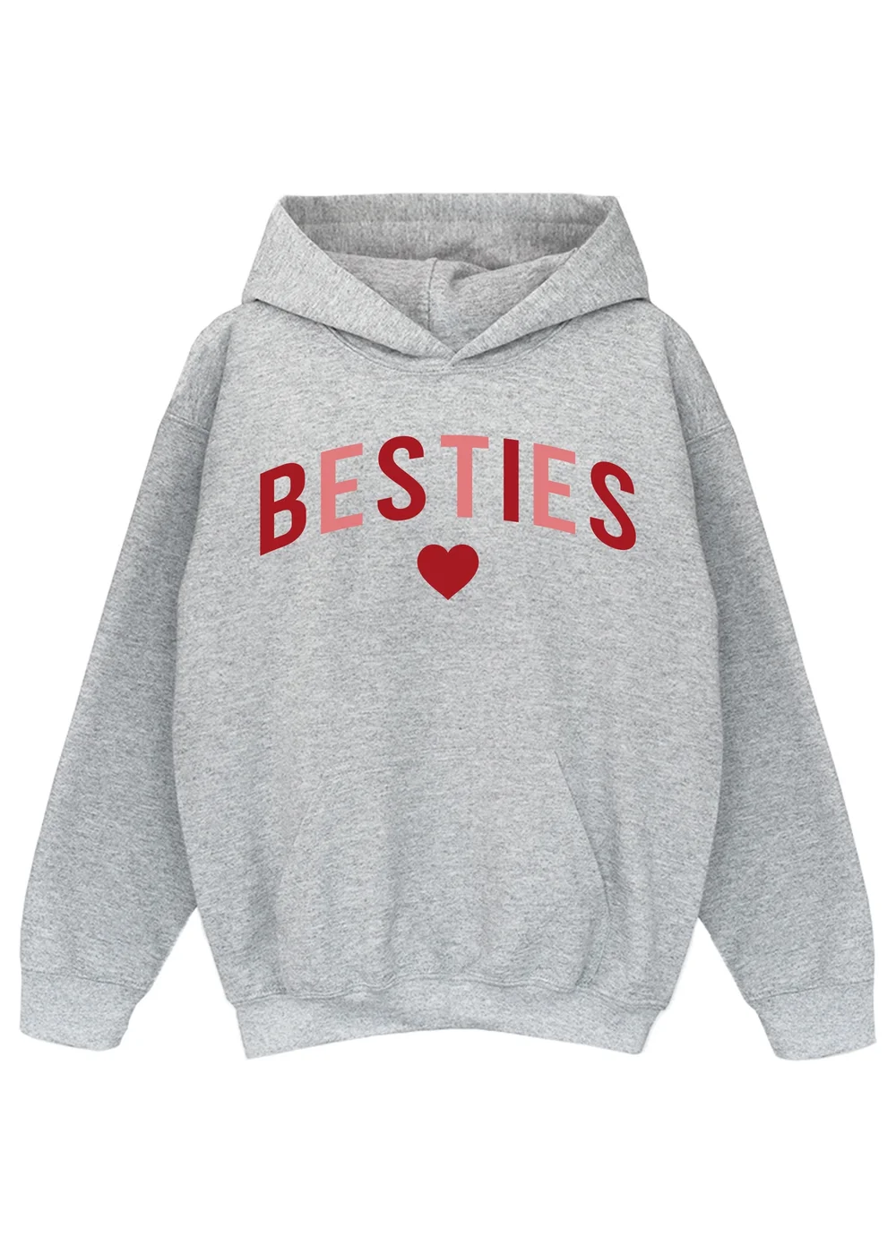 Brands In Besties Heather Grey Graphic Hoodie (3-13 Years) - 3-4 Yrs Image 1