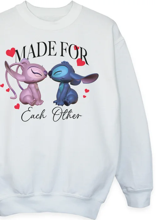 Disney Lilo & Stitch Made For Each Other White Sweatshirt (3-13 Years) - 3-4 Yrs Image 2