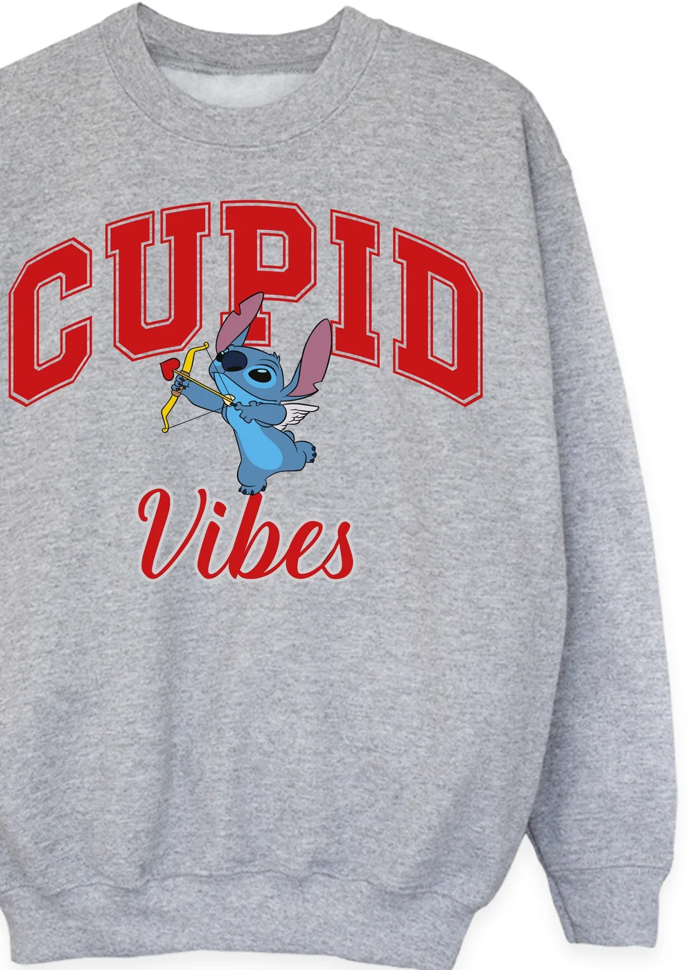 Disney Lilo & Stitch Cupid Vibes Heather Grey Sweatshirt (3-13 Years) - 5-6 Yrs Image 2