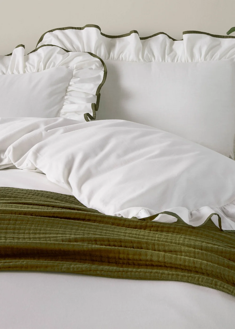 Wylder Blousey Ruffled Cotton Pillowcase - 74cm x 50cm Image 1