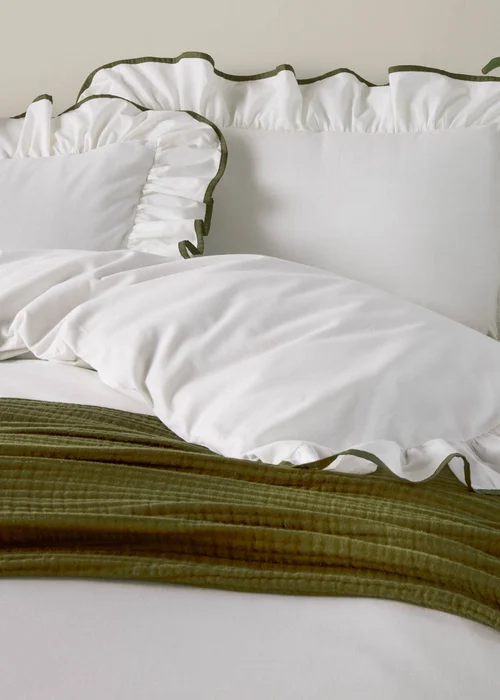 Wylder Blousey Ruffled Cotton Pillowcase - 74cm x 50cm Image 1