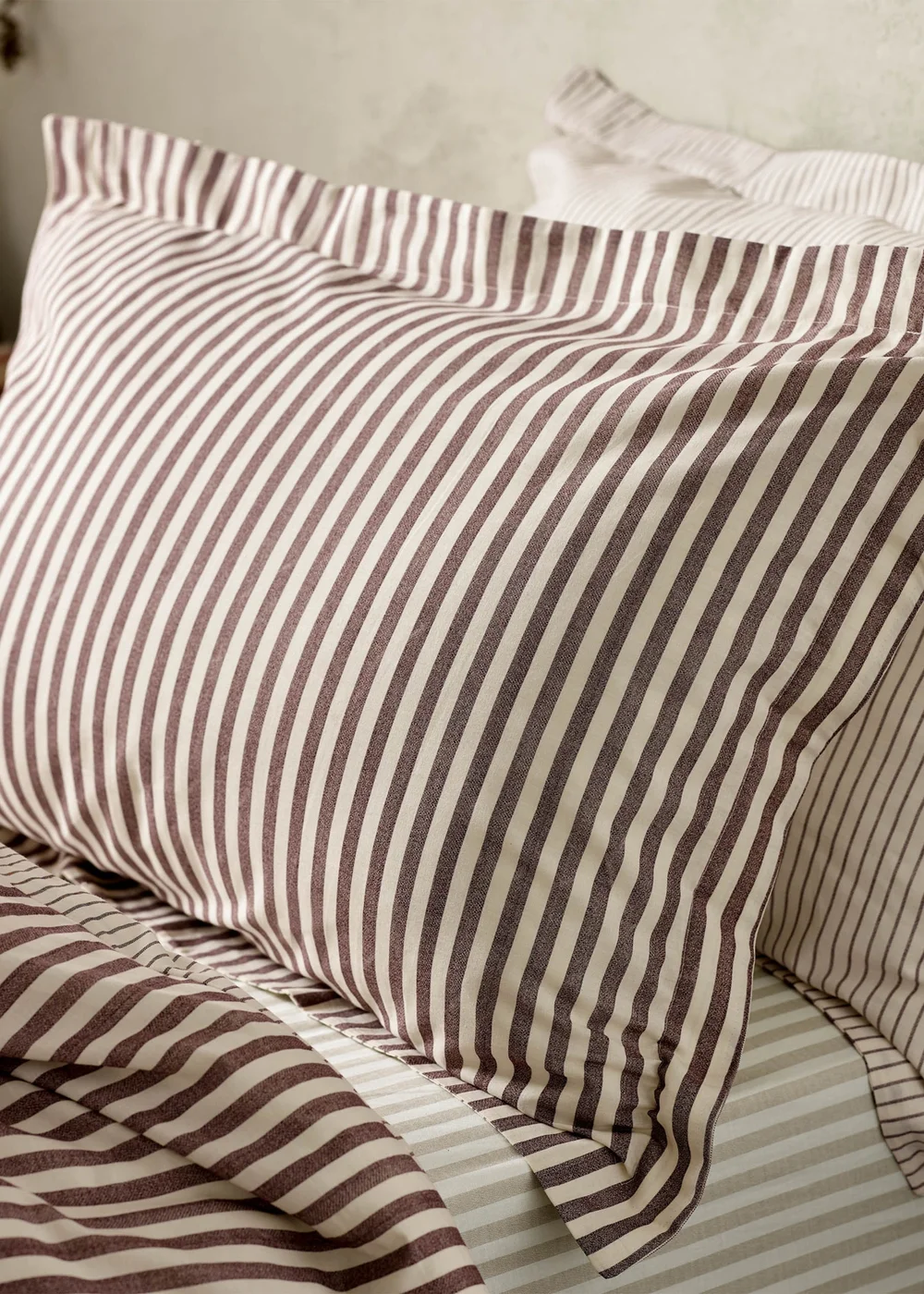 Yard Hebden Melange Stripe Cotton Duvet Cover Set - Single Image 3
