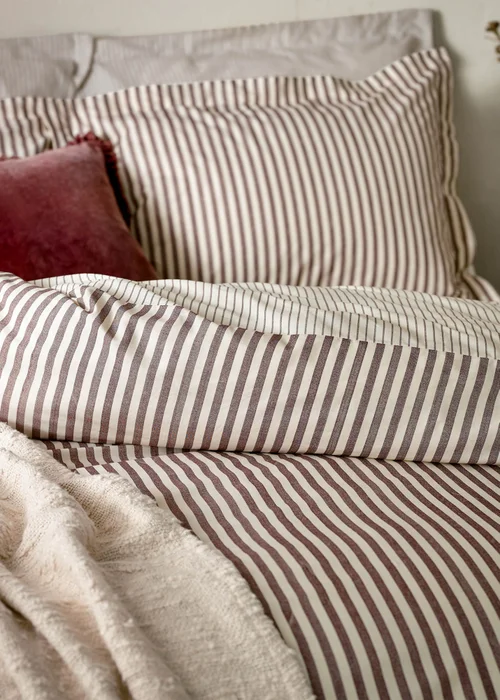 Yard Hebden Melange Stripe Cotton Duvet Cover Set - Single Image 2