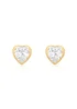 Golden Moments 9ct Yellow Gold CZ Heart Stud Earrings - One Size Image 1