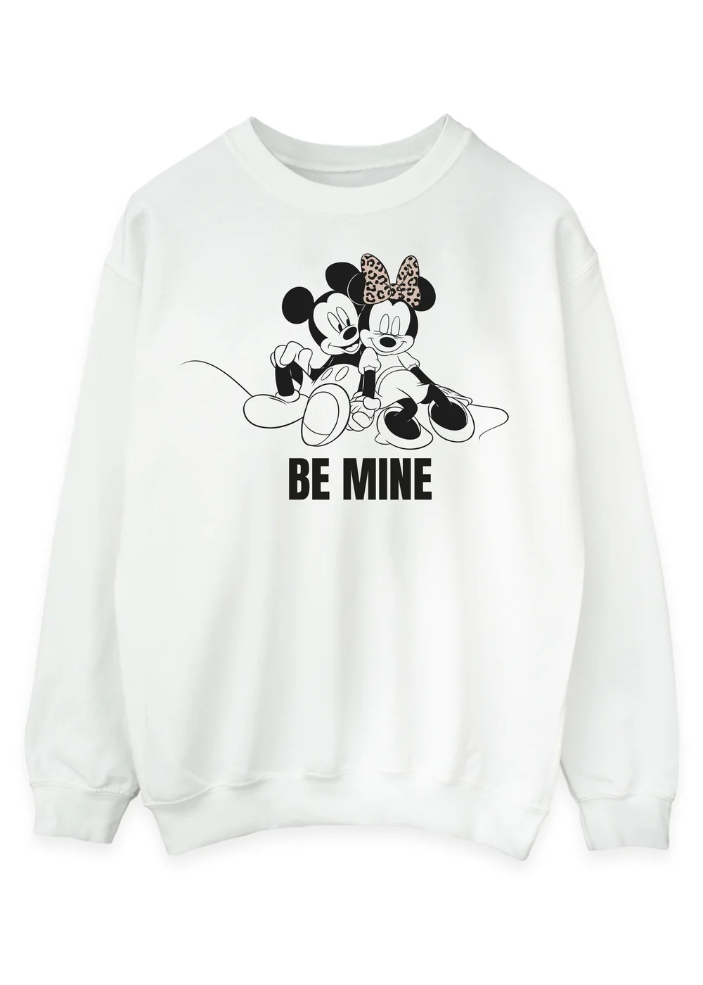 Disney Mickey Mouse Be Mine Women White Graphic Sweatshirt - Small Image 1