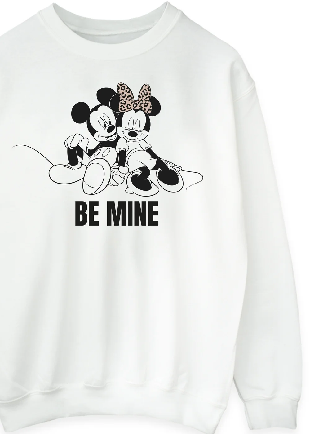 Disney Mickey Mouse Be Mine Women White Graphic Sweatshirt - Small Image 2
