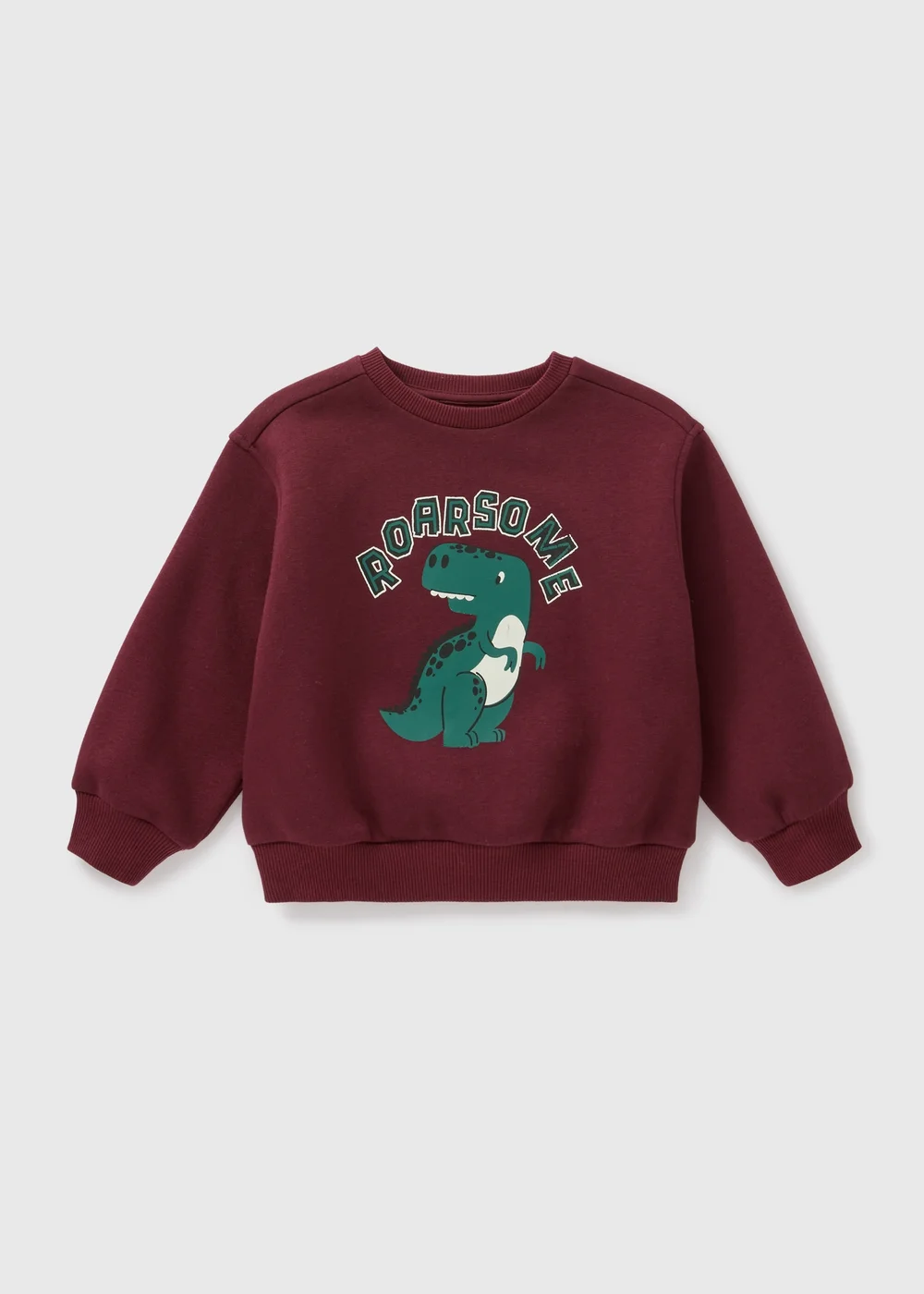Boys Burgundy Roarsome Dino Sweatshirt (1-7yrs) - 1-1.5 Yrs Image 1