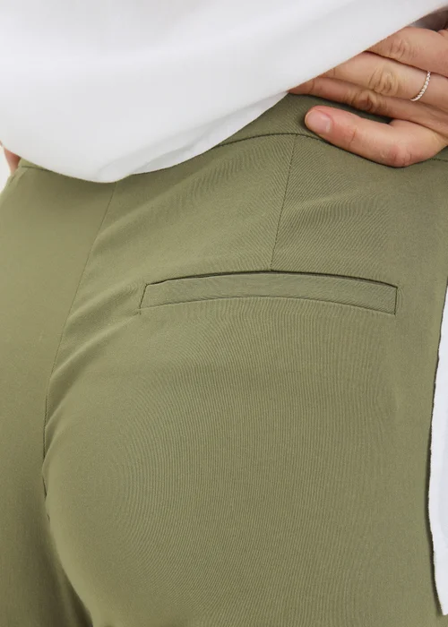 Khaki Bengaline Cropped Leggings - 20 Image 3