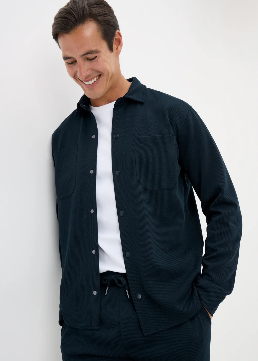Navy Smart Co Ord Shacket - S Image 1