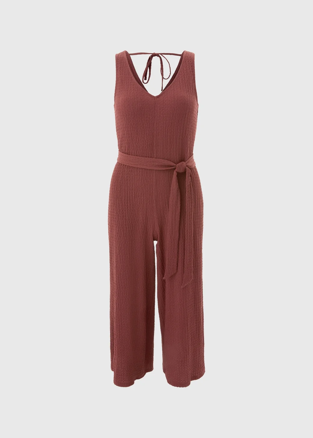 Burgundy Textured Crinkle Jumpsuit - 26 Image 3