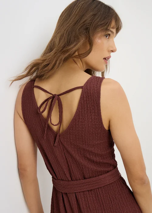 Burgundy Textured Crinkle Jumpsuit - 26 Image 1