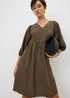 Brown Mini Smock Dress - 16 Image 1