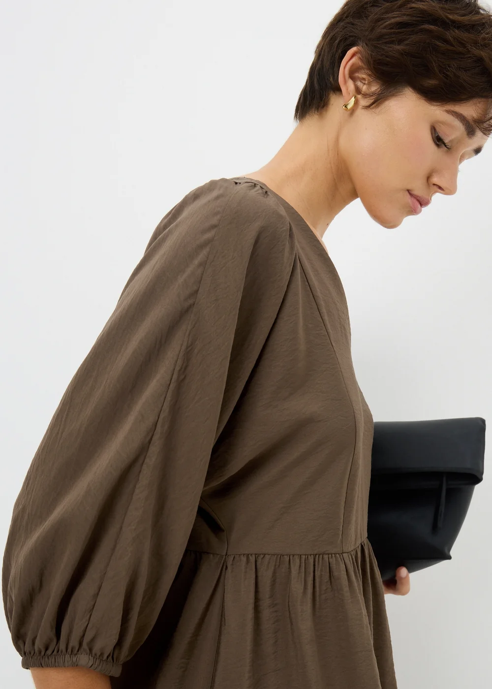 Brown Mini Smock Dress - Size 8 | Matalan Brown Mini Smock Dress - Size 8 | Matalan