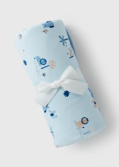 Baby Blue Animal Blanket - One Size Image 1