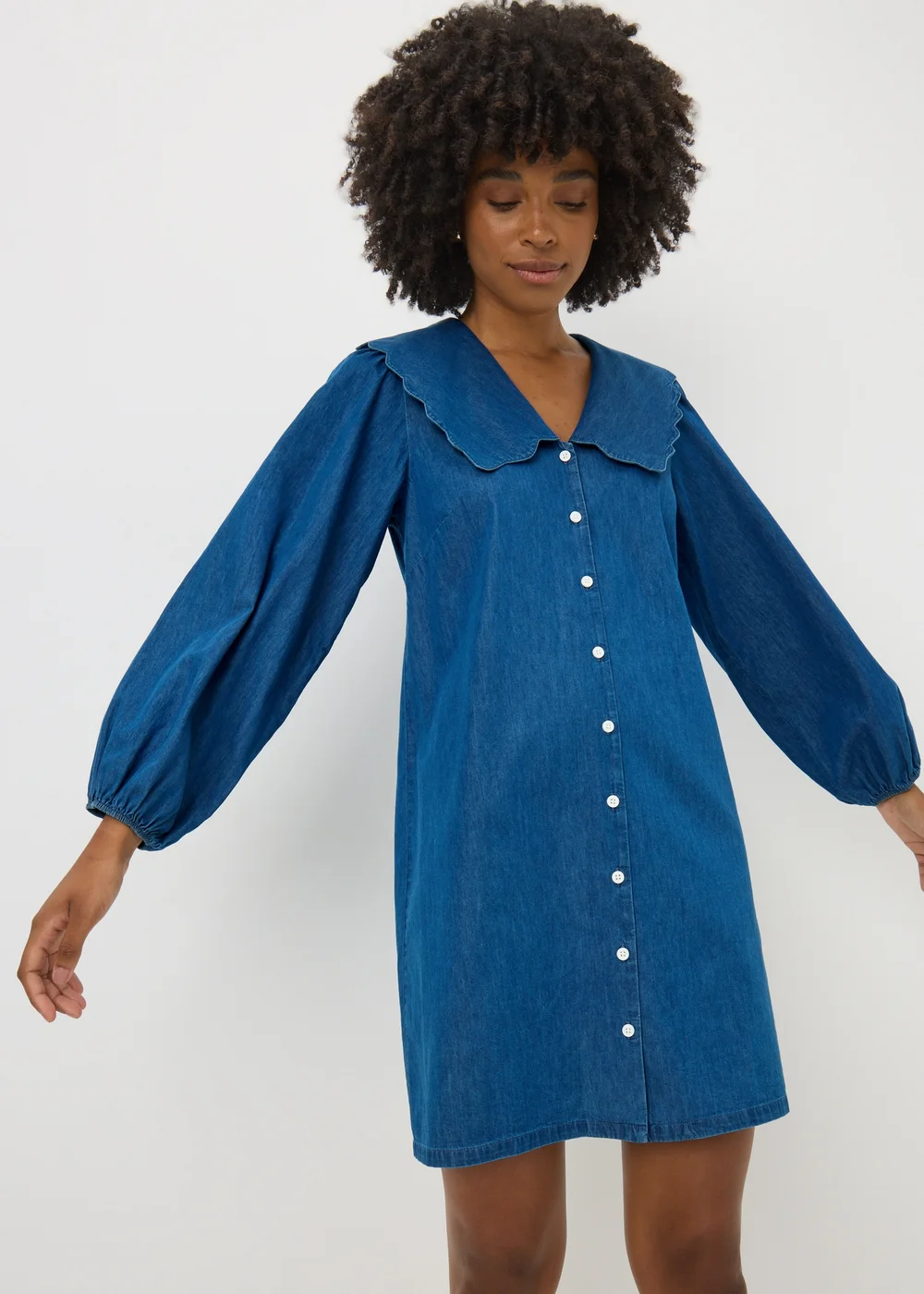 matalan denim dress Yours Curve Blue Denim Maxi Dress - 14