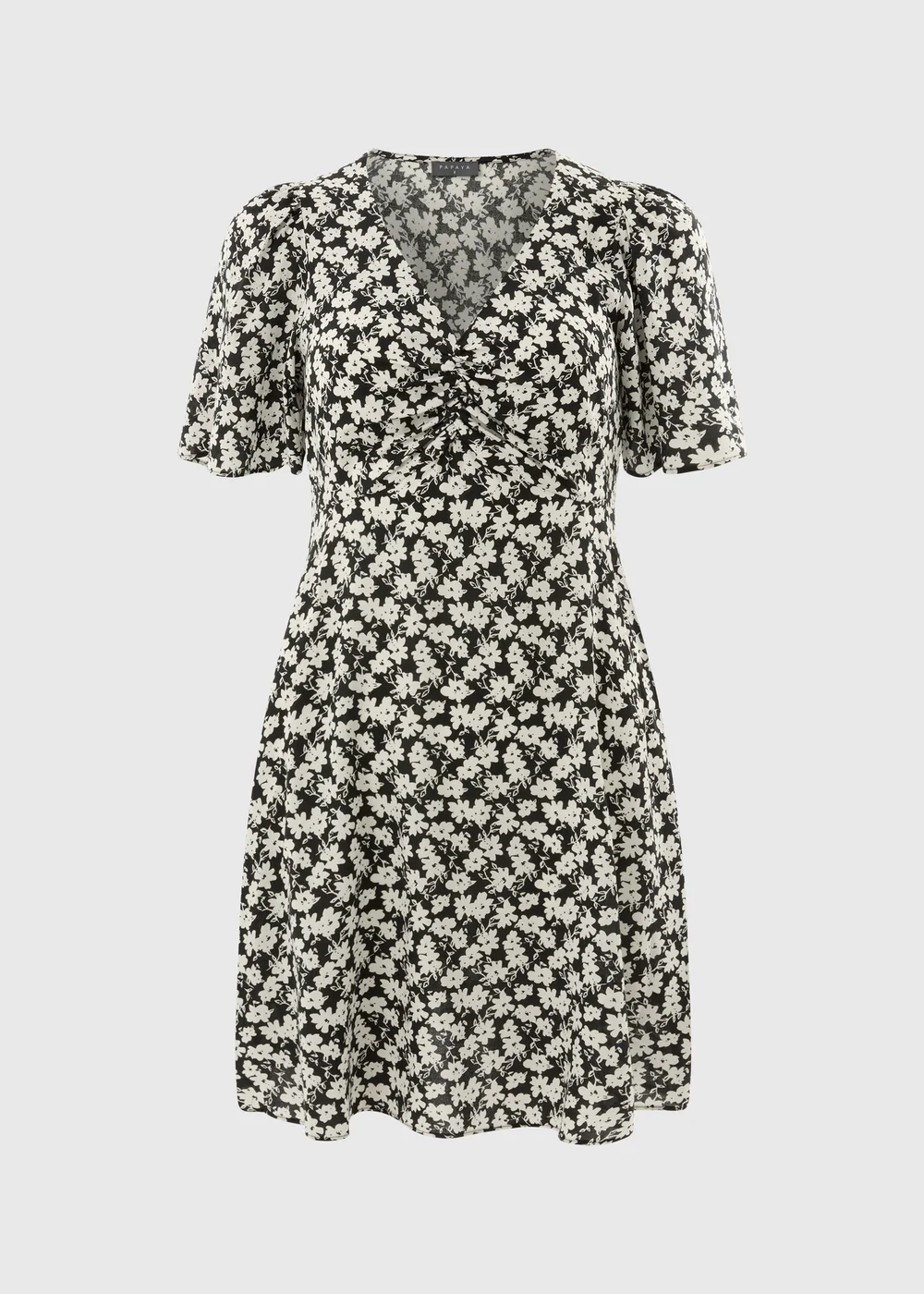 Black Floral Mono Mini Dress - 8 Image 3