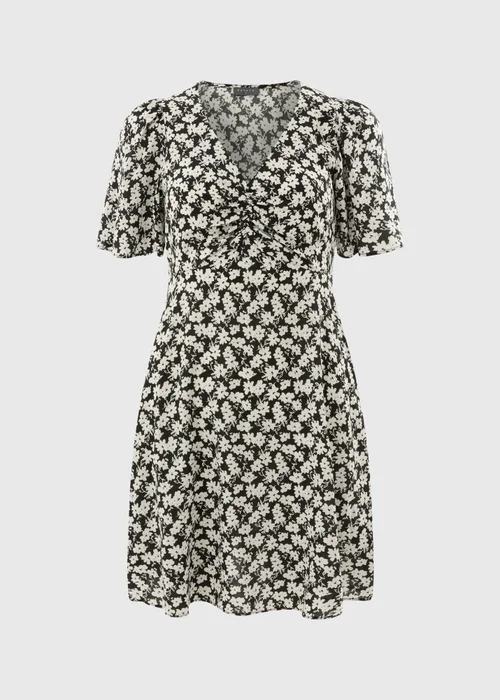 Black Floral Mono Mini Dress - 8 Image 3