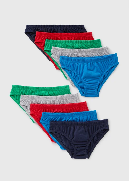 10 Pack Boys Multicolour Briefs (1.5-13yrs) - 2-3 Yrs Image 1