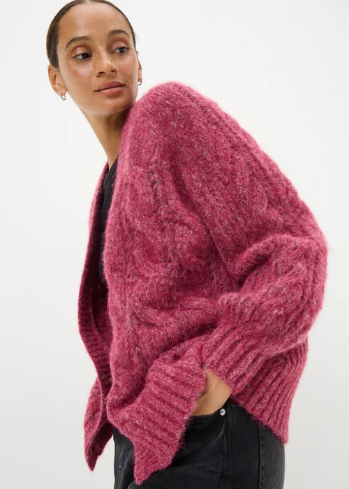 Raspberry Cable Knit Cardigan - XS Image 1