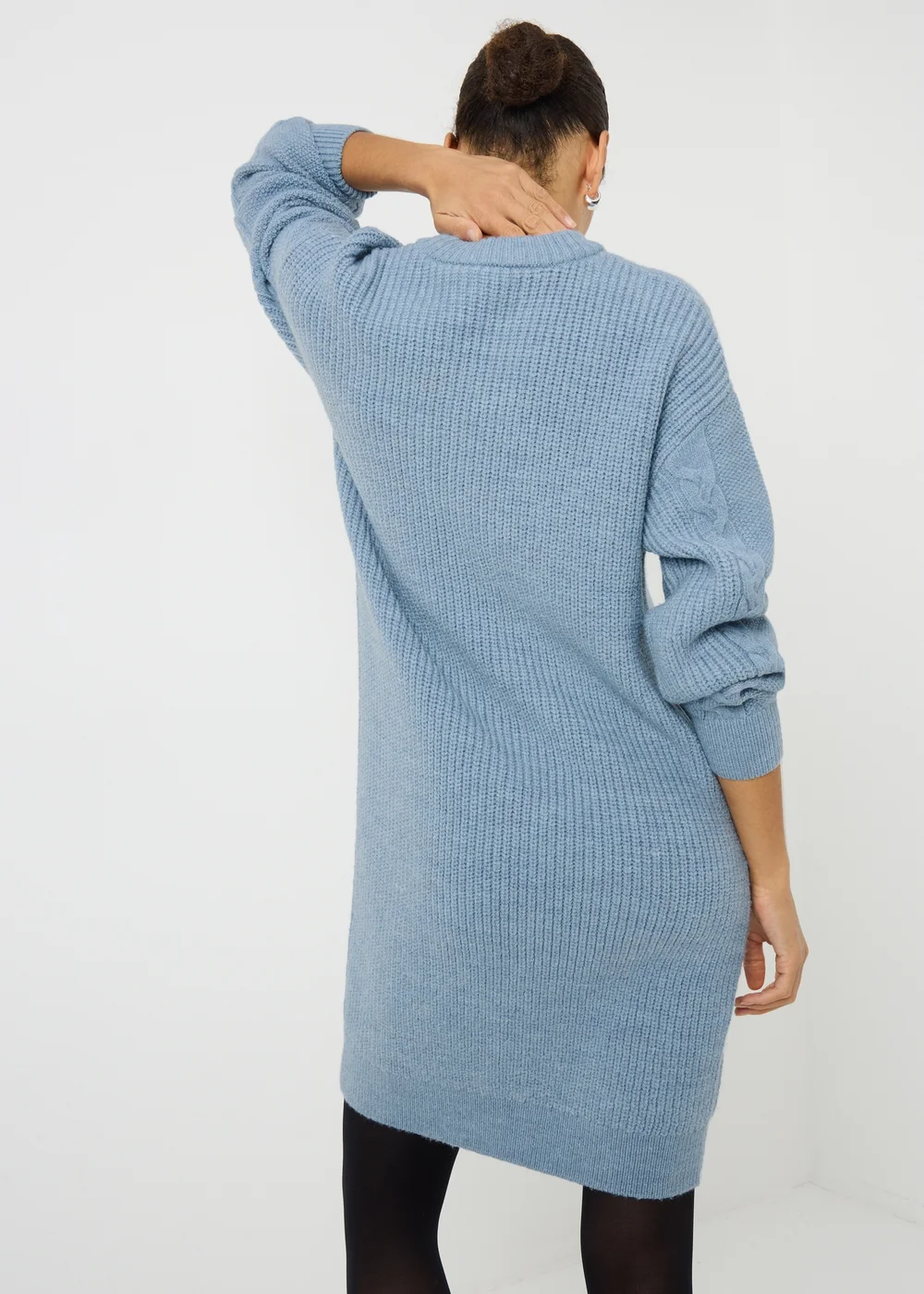Denim Blue Cable Knit Dress - XS | Matalan Denim Blue Cable Knit Dress - XS | Matalan