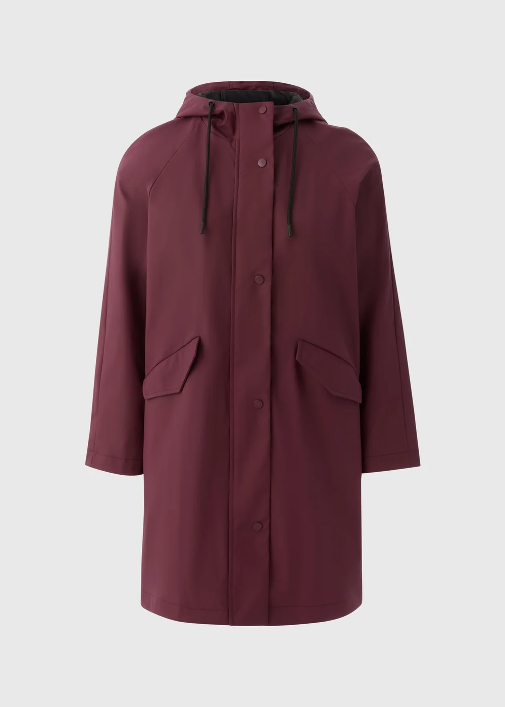 Burgundy Rubberised Showerproof Long Parka Coat - 8 Image 3