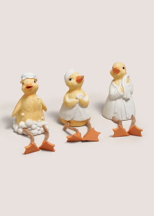 3 Piece Yellow Duck Dangly Leg Ornaments Image 1