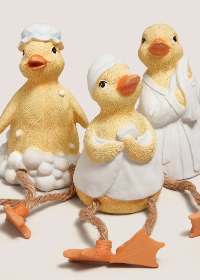3 Piece Yellow Duck Dangly Leg Ornaments