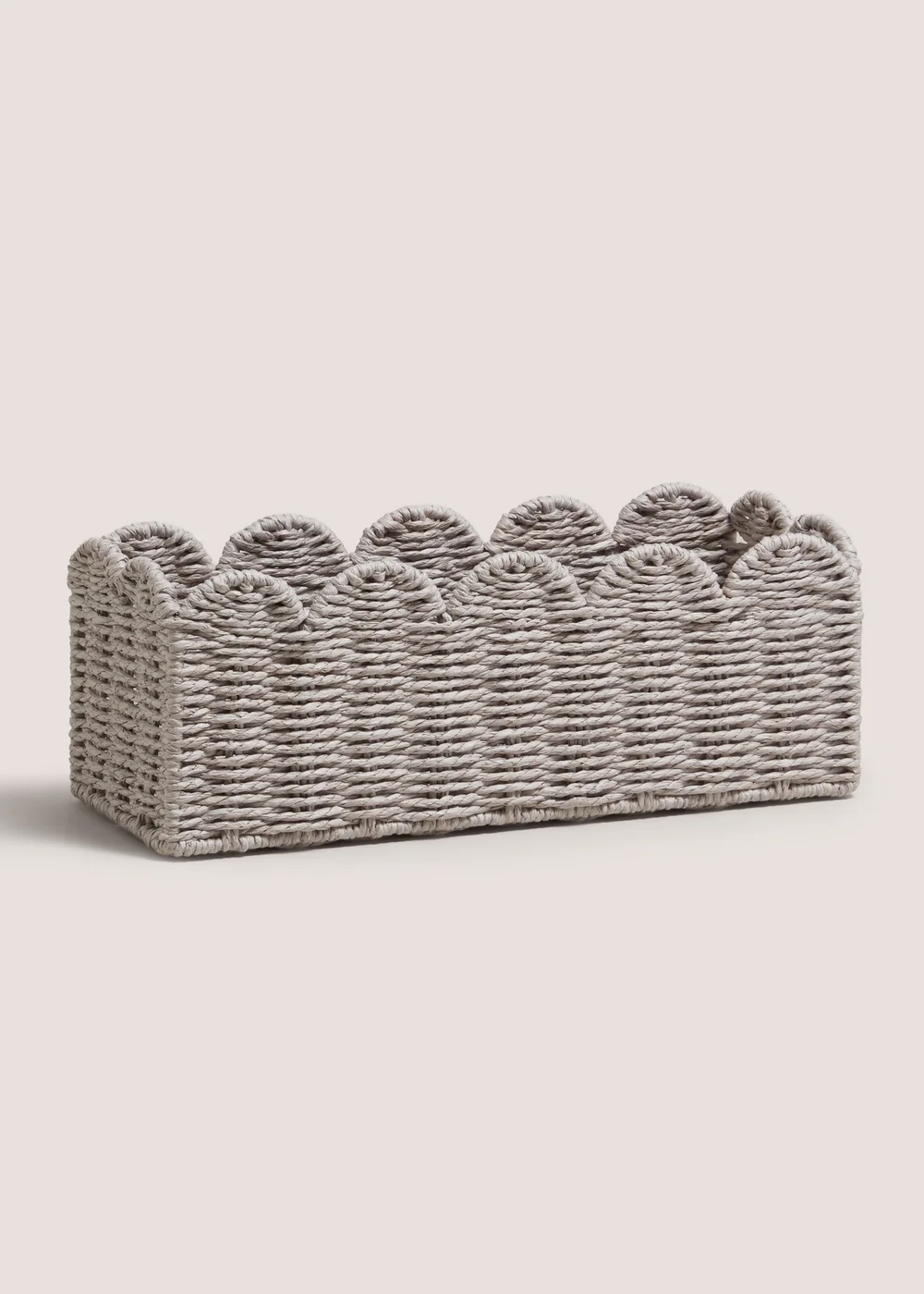 Grey Scalloped Window Storage Basket Image 1