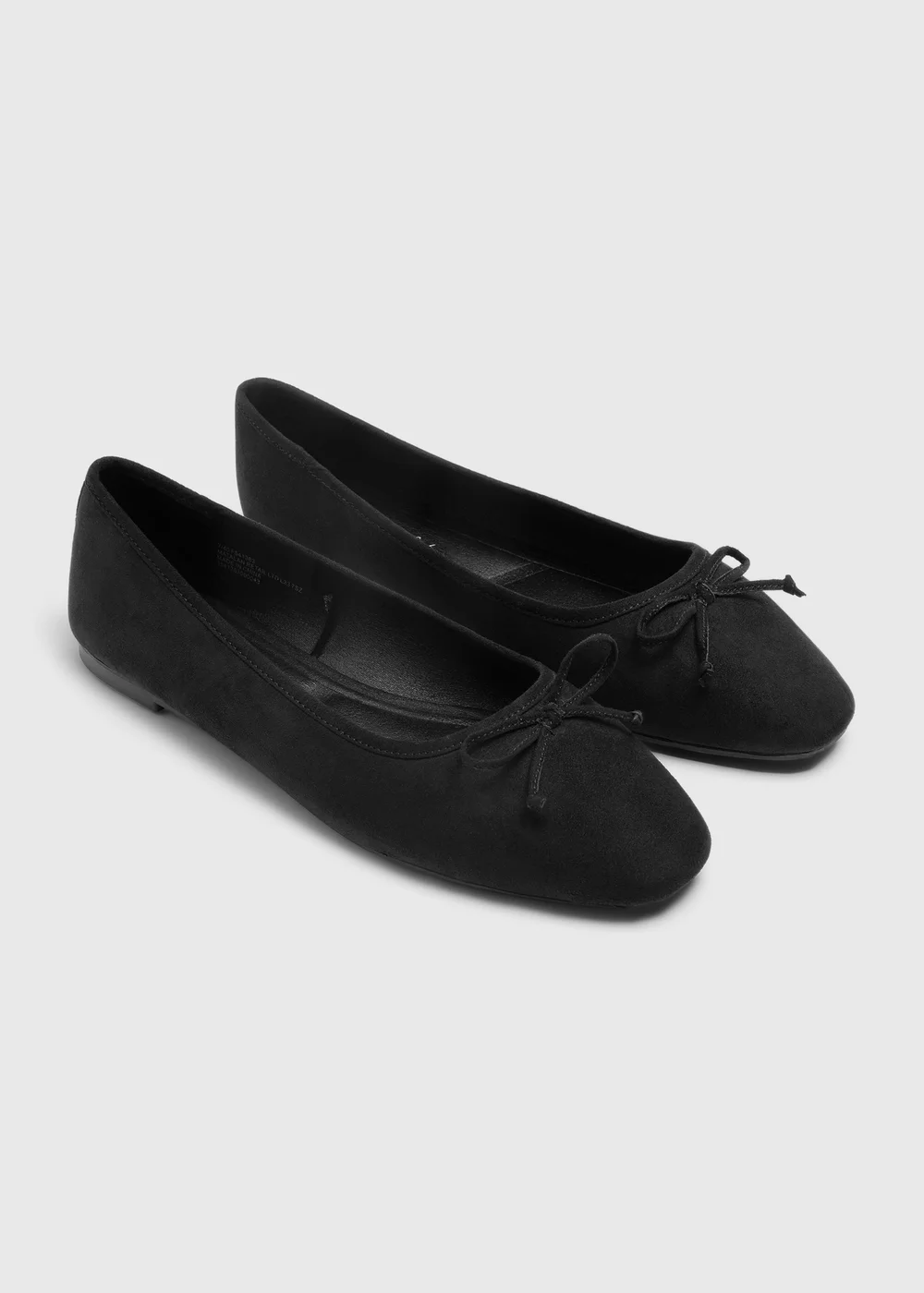 Black Wide Fit Ballet Pumps - 3 Image 1