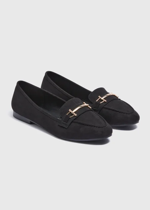 Black Metal Bar Loafers - Size 3 Image 1