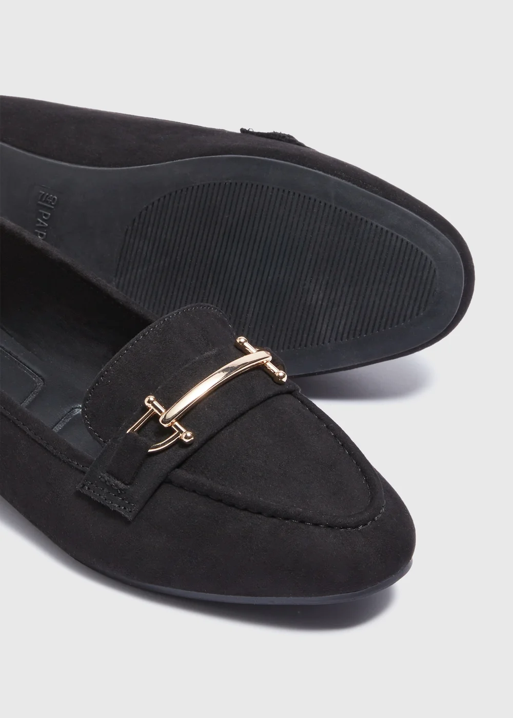 Black Metal Bar Loafers - Size 3 Image 2