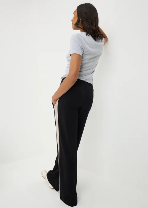 Black Wide Leg Side Stripe Trousers - 22/L29 Image 3