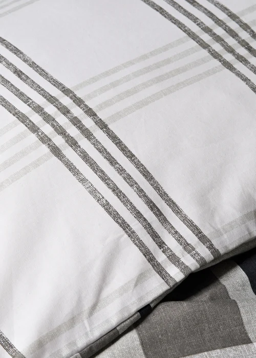 Grey Check Duvet Set - Single Image 3