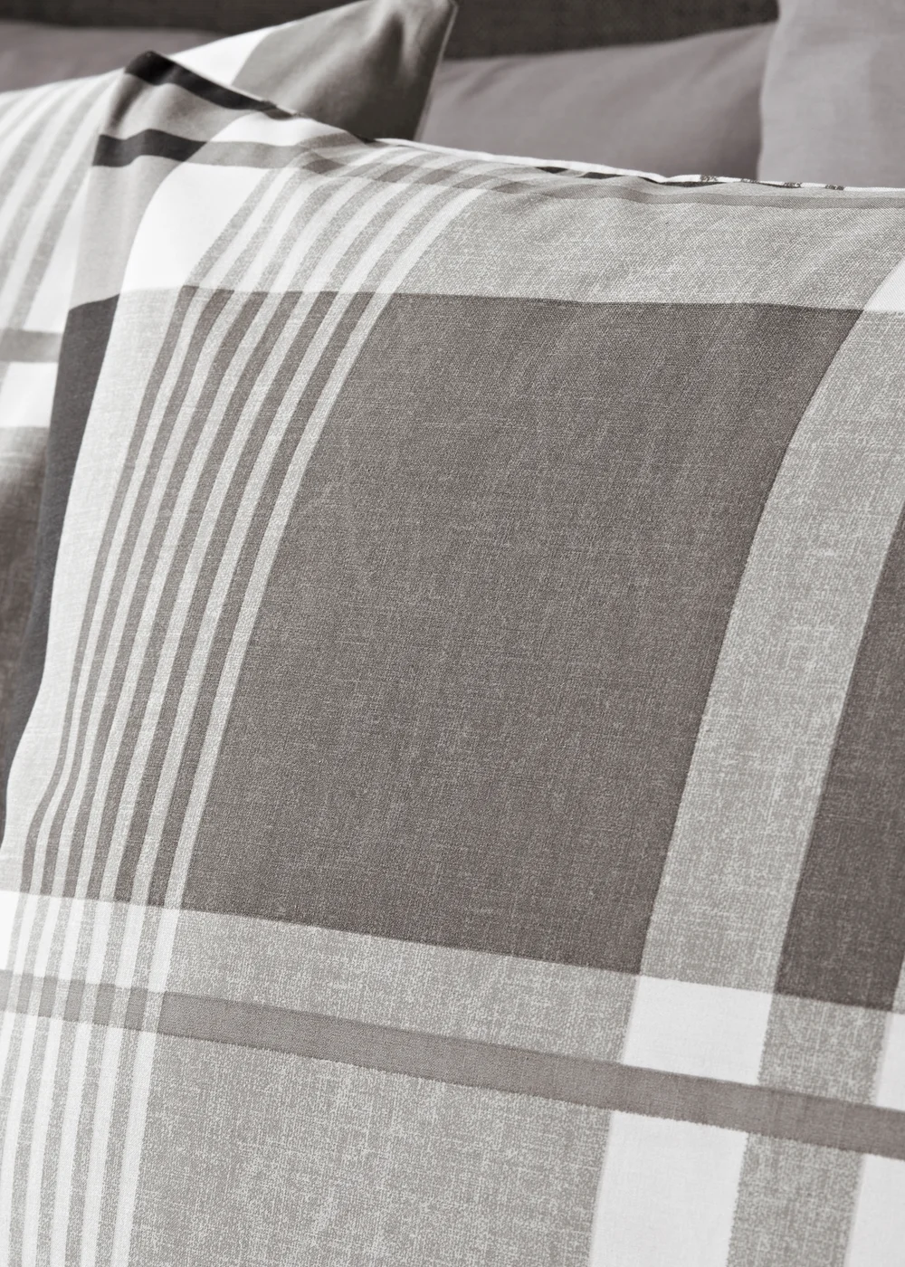 Grey Check Duvet Set - Single Image 2