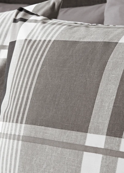 Grey Check Duvet Set - Single Image 2