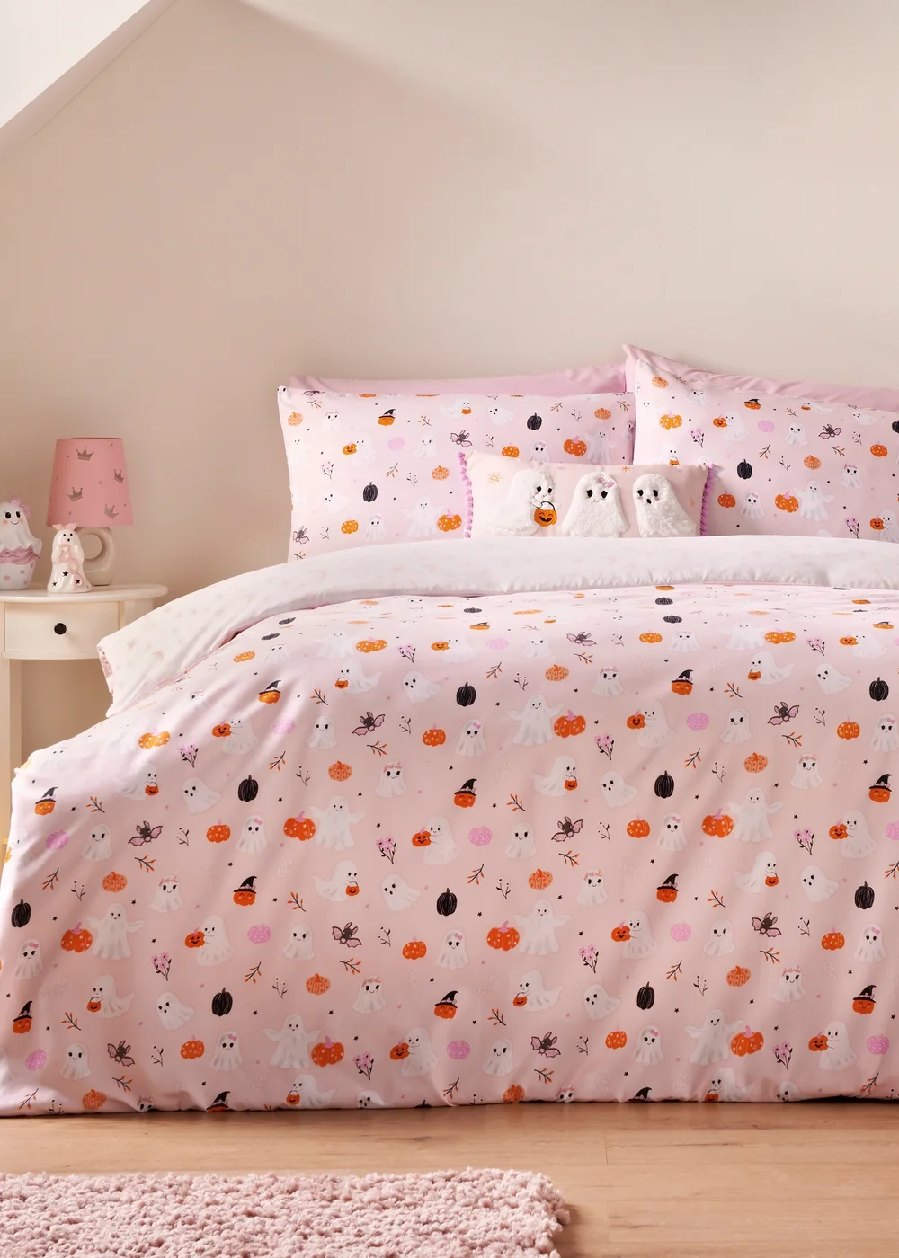 Pink Ghost Duvet Set - Single Image 1