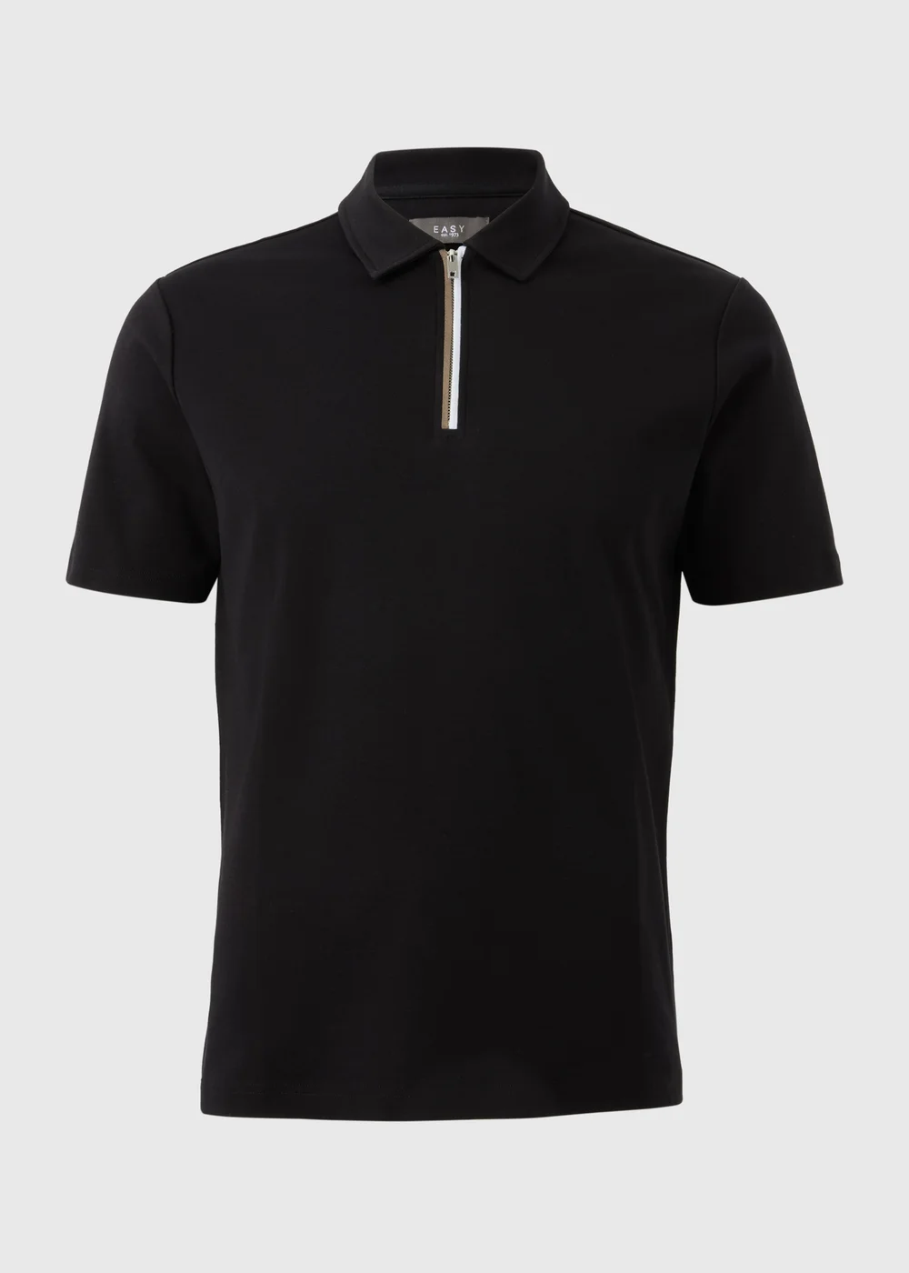 Black 1/4 Zip Liquid Cotton Polo Shirt - XS Image 3